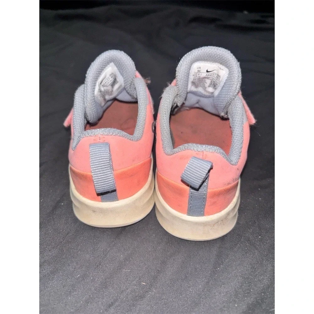 Nike Downshifter 9 Toddler Girls Sneakers Gray Pink Hook & Loop Size 9C
